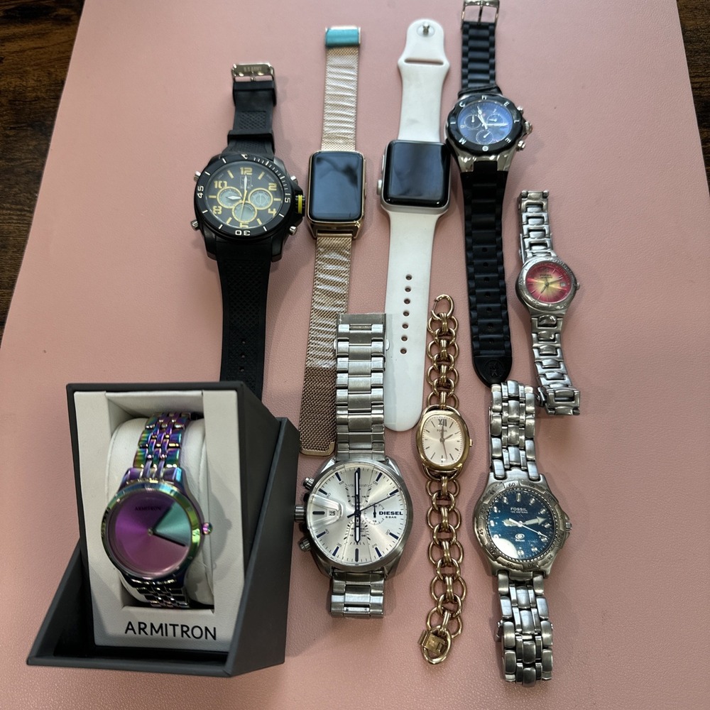 Lot Of 9 Assorted Watches Various Brands Mens Womens As-Is See Pictures